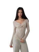 Lace Twist Long Sleeve Top