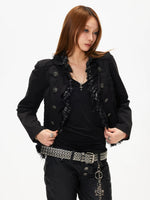 Frayed Cropped Jacket
