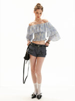 Floral Ruffle Off Shoulder Top