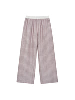 Pink Striped Wide-Leg Pants