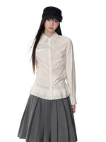 Khaki & White Vintage Plaid Blouse