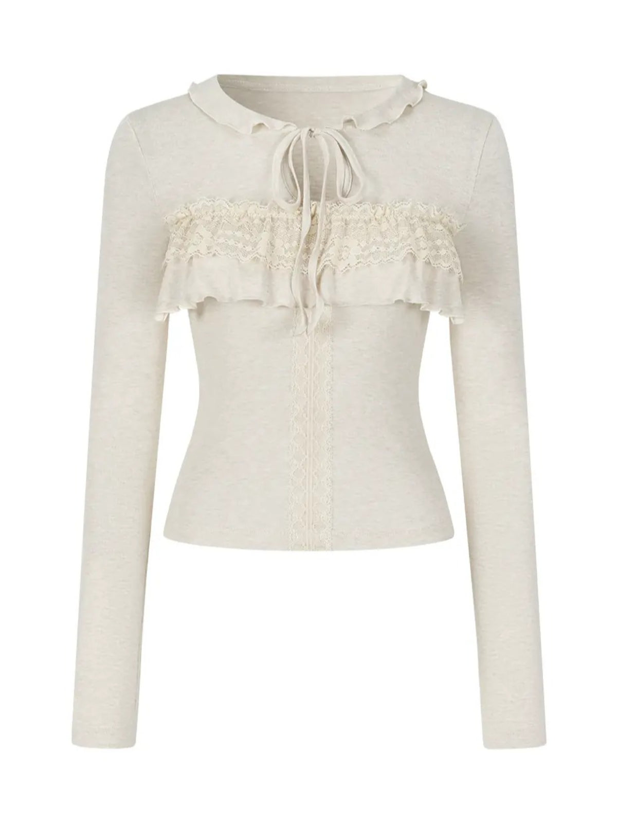 Lace Tie Tencel Wool Top