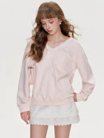 Lace Bow Sweatshirt