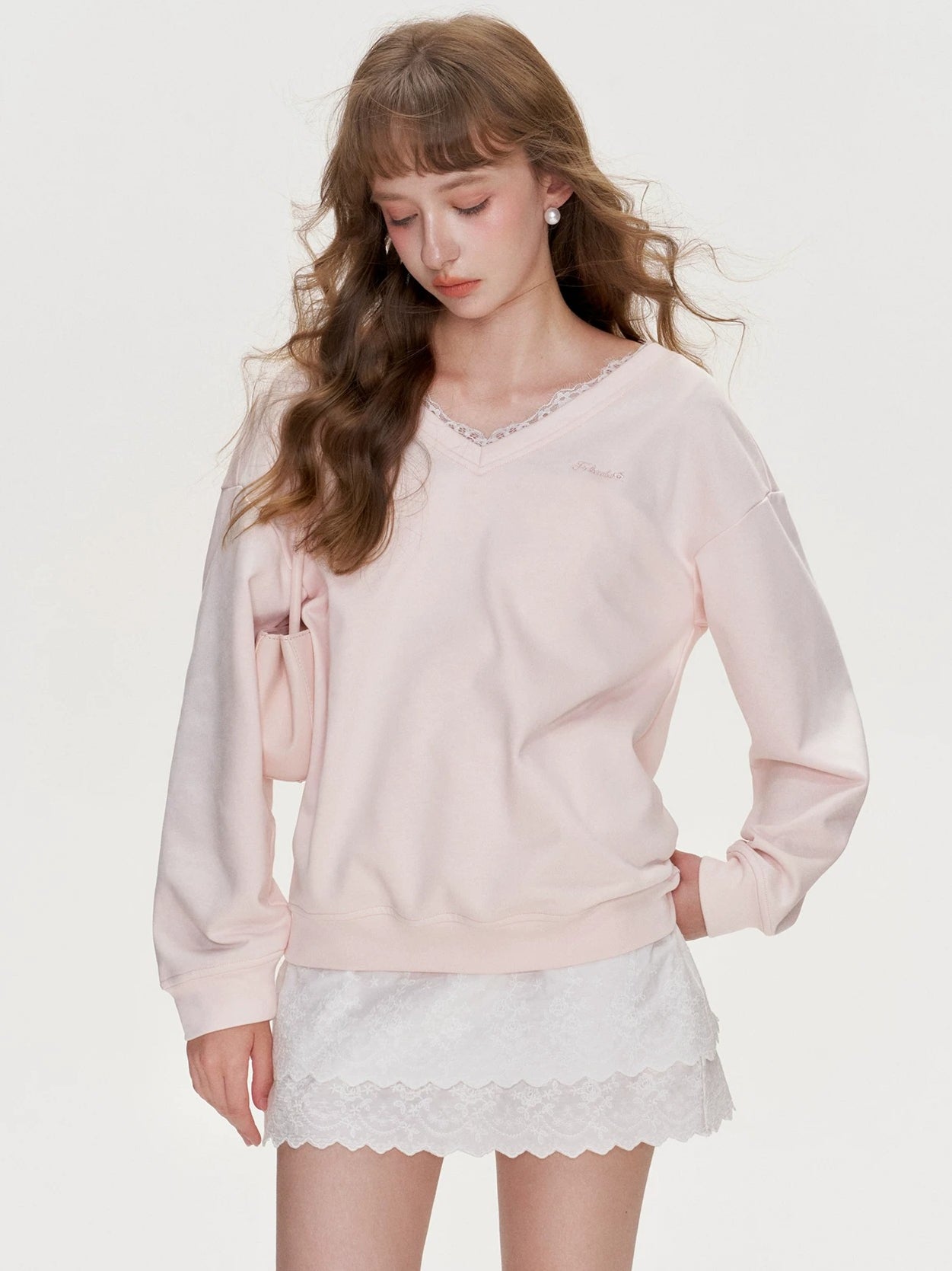 Lace Bow Sweatshirt