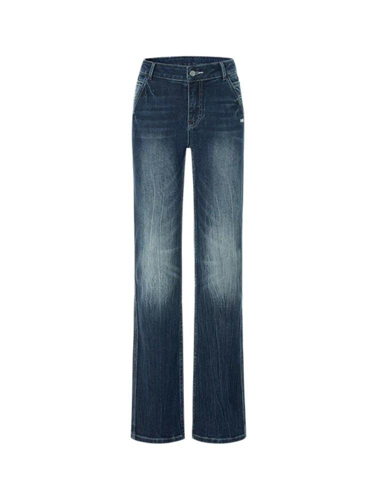 "White" Straight Denim Jeans