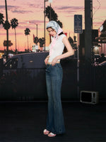 Low-Rise Flared Jeans