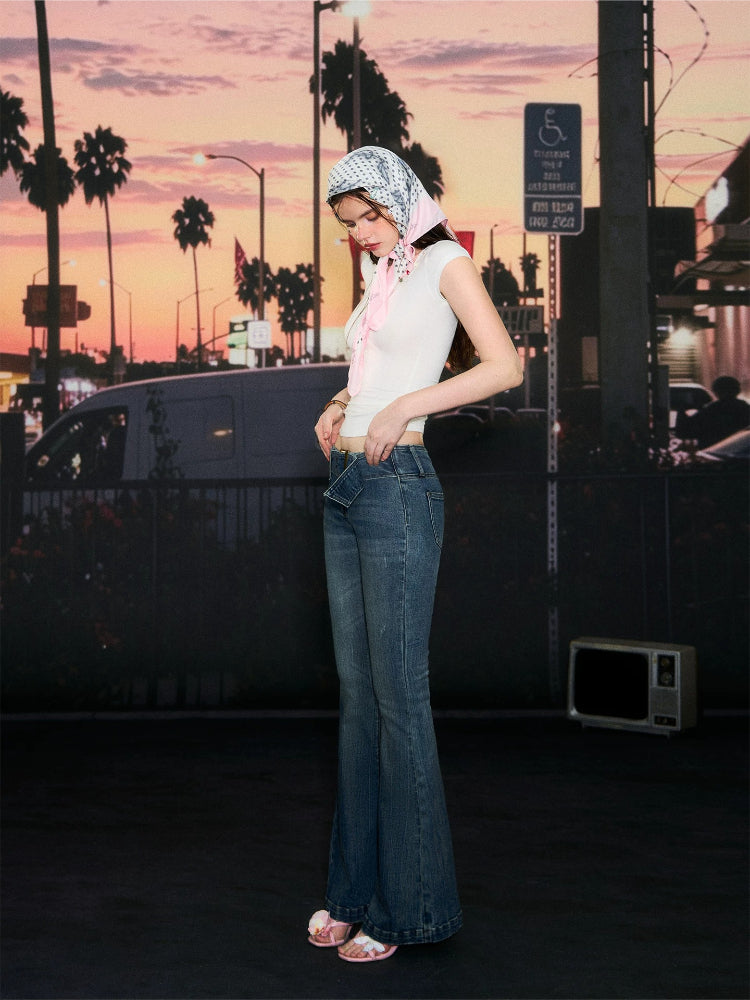 Low-Rise Flared Jeans