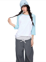 Contrast Stripe Dot Tee