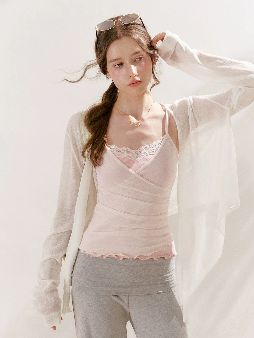 Lace Mesh Cami Set