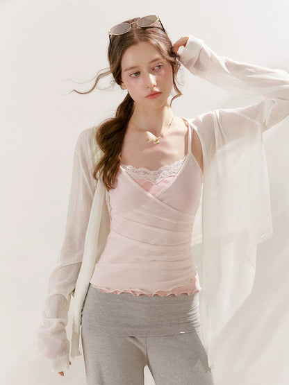 Lace Mesh Cami Set