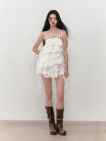 Ribbon-Strap Cake Top & Skirt Set