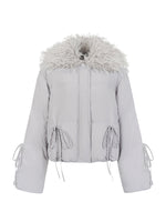 Winter Drawstring Fur Collar Down