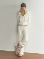 High Waist Fleece-Lined Straight-Leg Pants
