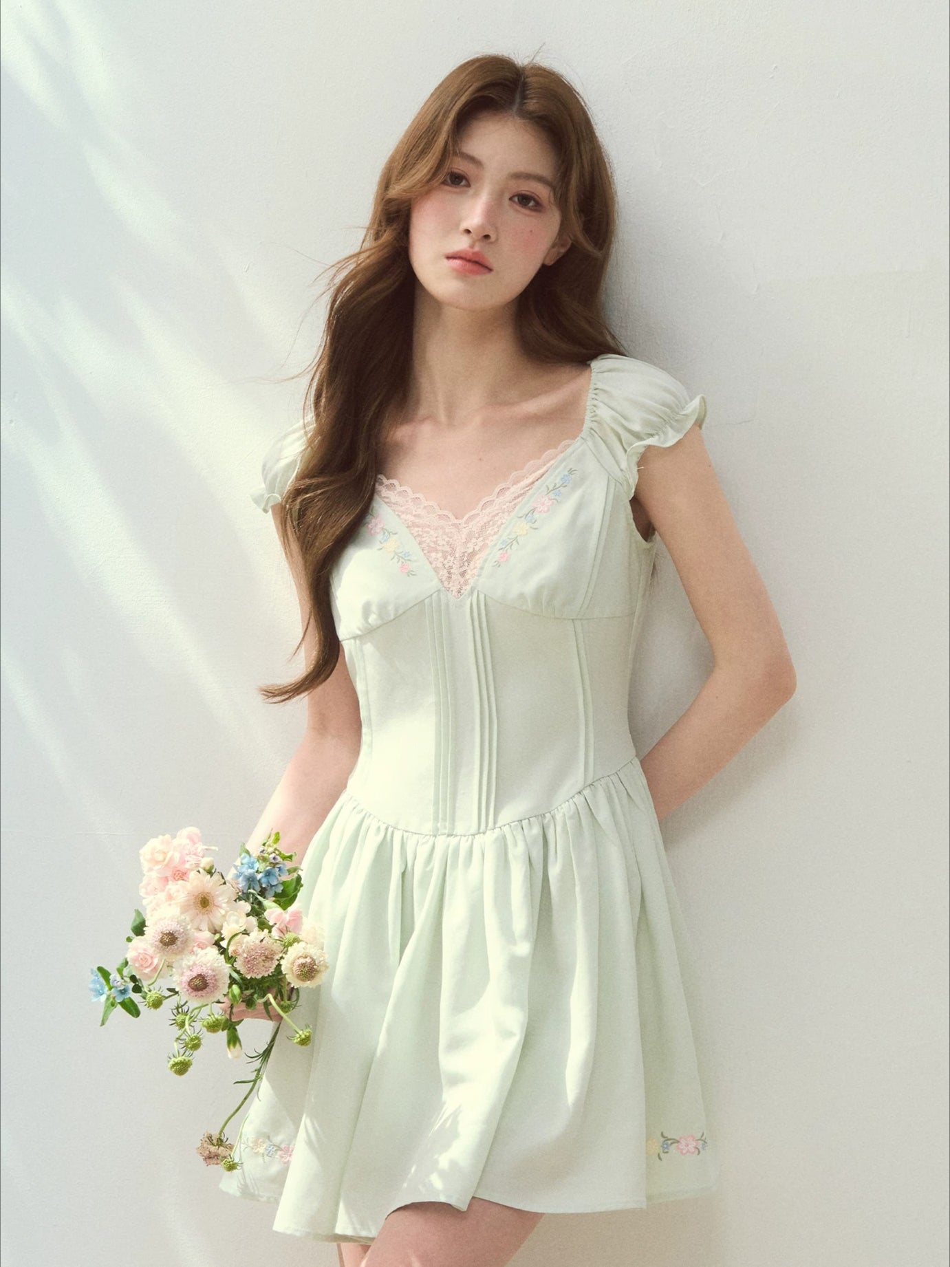 Green &amp; Brown "Seaside Reading" Dress