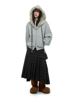 Fur Collar Hooded Sweatshirt