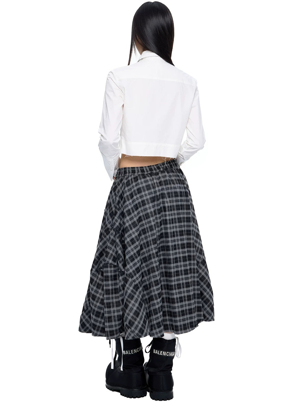 Embroidered Cropped Raw Hem Shirt