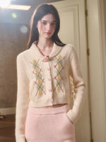 Cosagach Cream Wool Knit Cardigan & Skirt Set