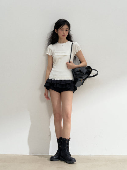Black and White 3D A-Line Skirt