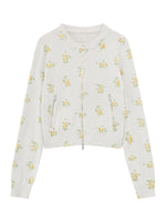 Floral Zip Knit Cardigan