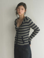 Striped Zip Cardigan