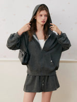 Lace Trim Hoodie & Skirt Set