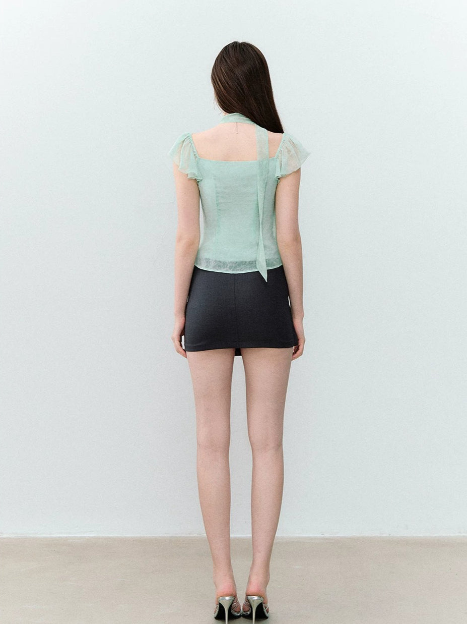 Tie-Neck Chiffon Blouse