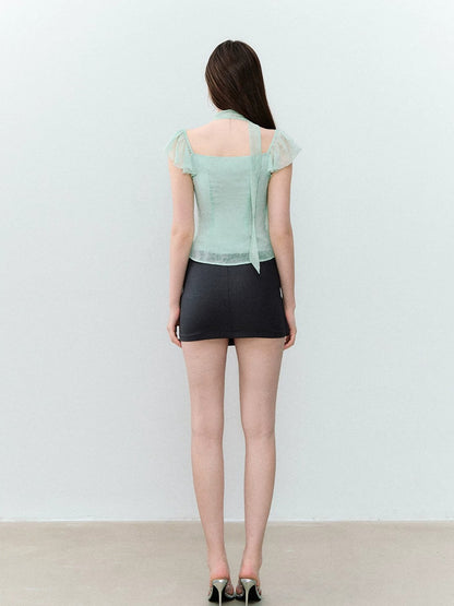 Tie-Neck Chiffon Blouse