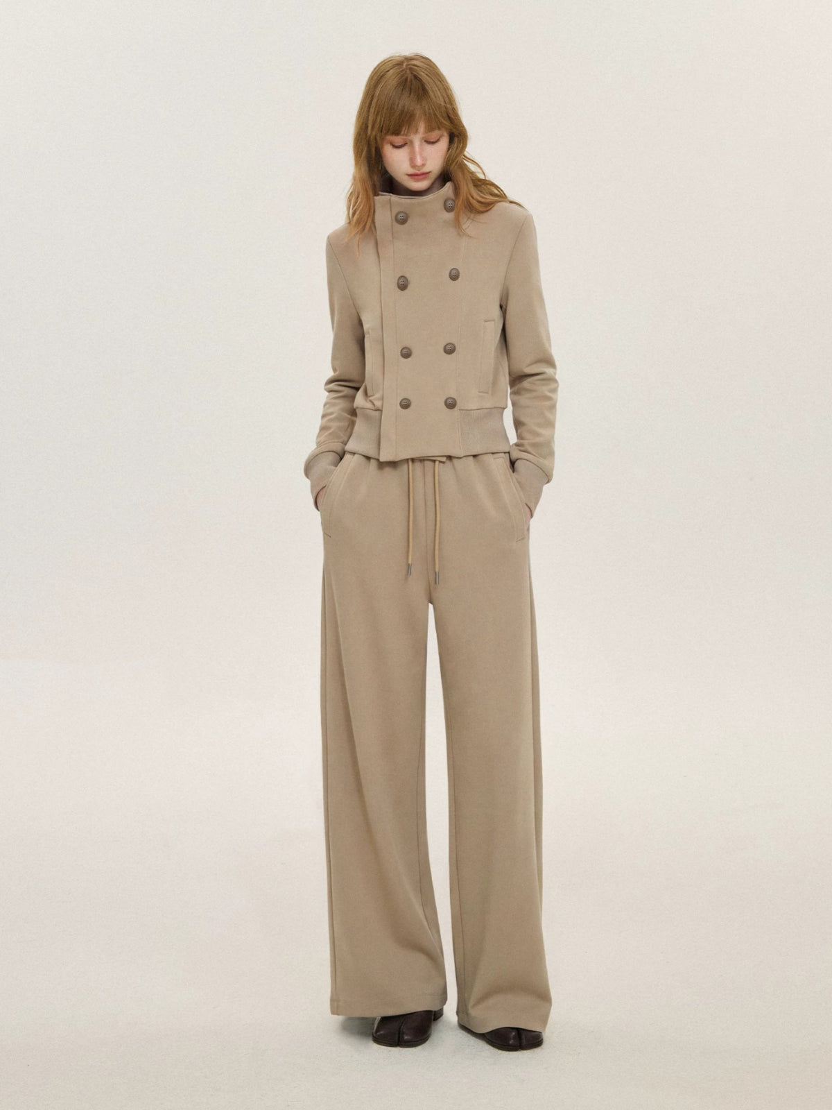 Double Breasted Jacket &amp; Sweatpants Set