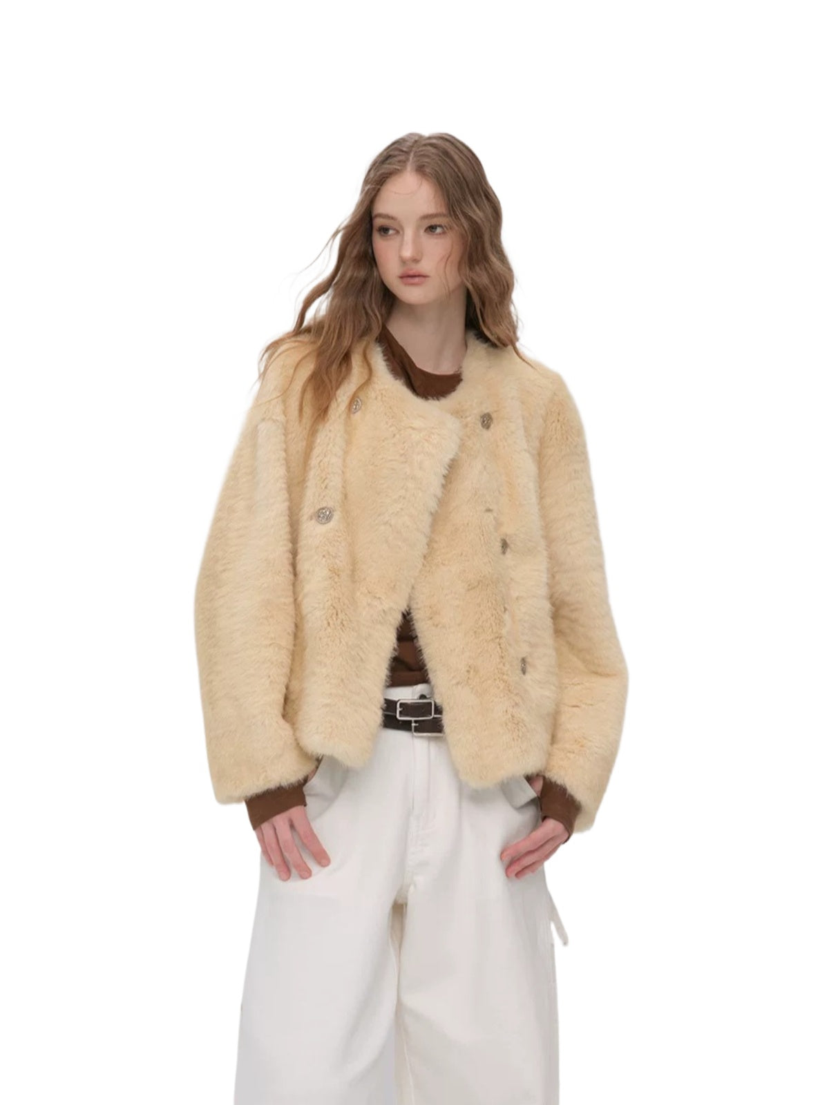 Double-Breasted Faux Fur Jack