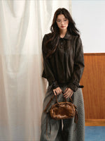 Doll Collar PU Jacket