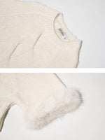 Wool-Blend Cable Knit Batwing Sweater Scarf Set