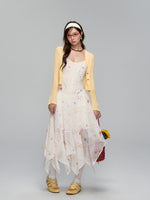 Irregular Floral Chiffon Dress