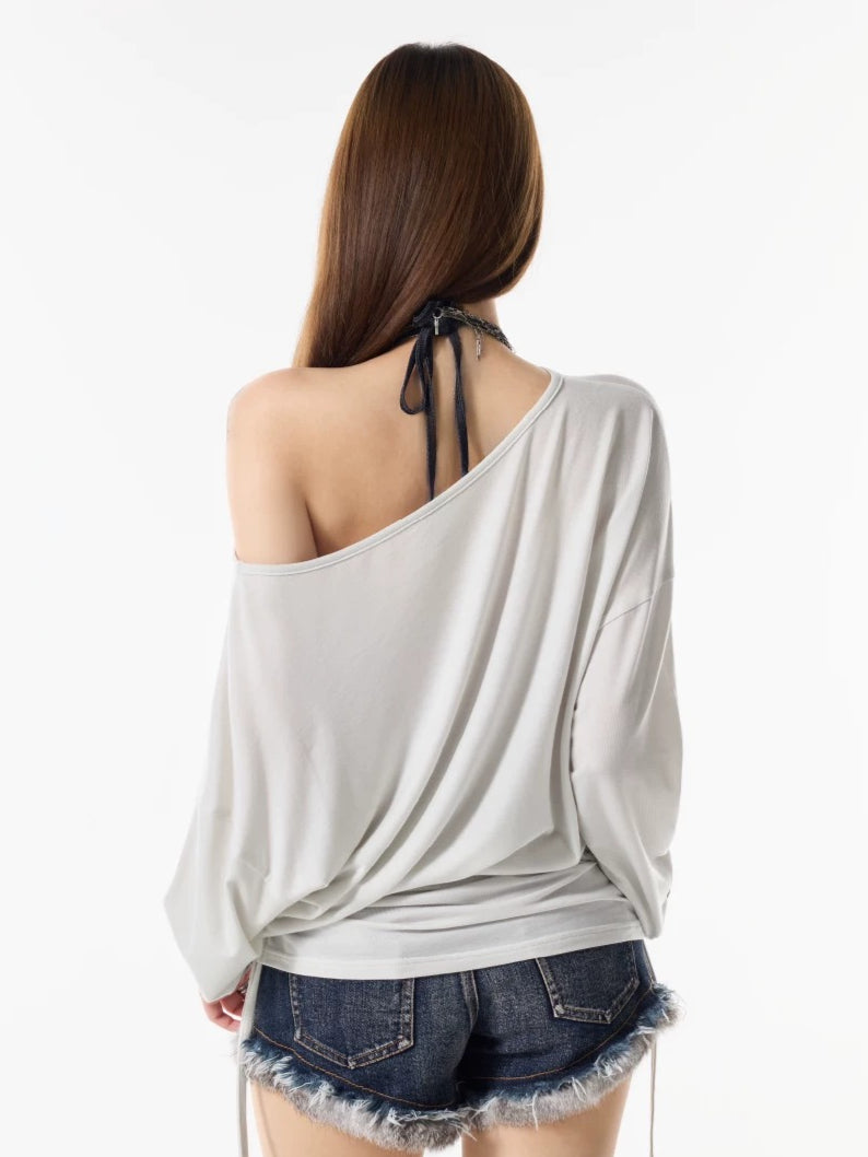 Off-Shoulder Print Tee