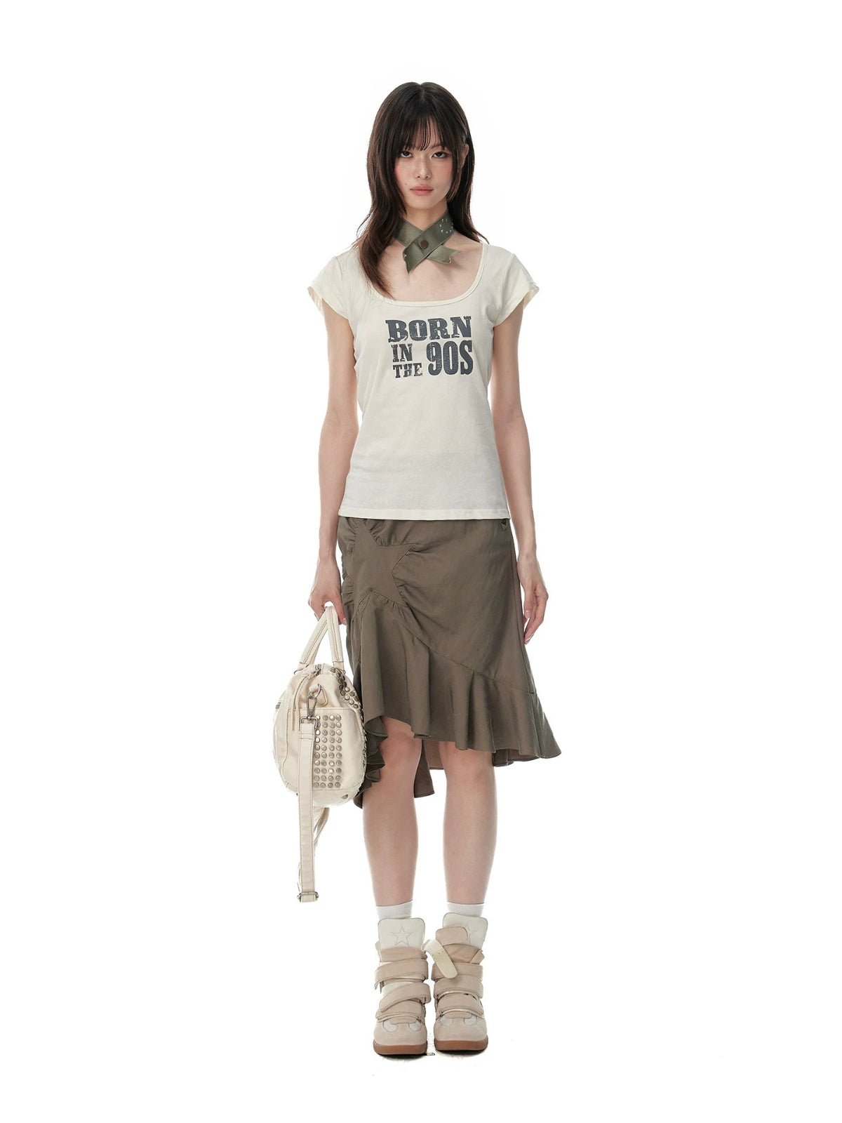 Korean Mint Graphic Slim T Shirt
