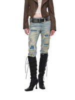 Distressed Slim Straight Jeans