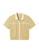 Color Blocking Lace Trimmed Short-Sleeve Outerwear & Skirt Set
