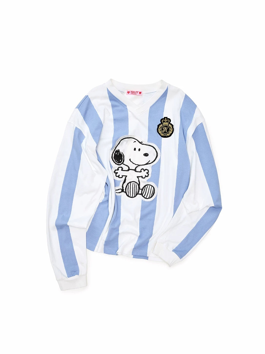 Embroidered Stripe Baseball Tee