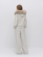 Fur Trim Knit Lounge Set