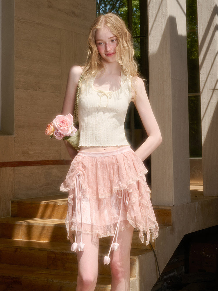 Bow-Halter Knit Camisole
