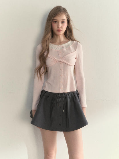 Bowknot Knit T-Shirt