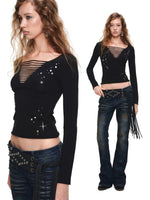 Vintage Studded Fringe Wide Waist Belt