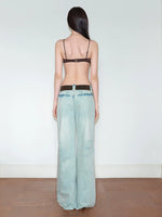 V-Waist Spliced Jeans