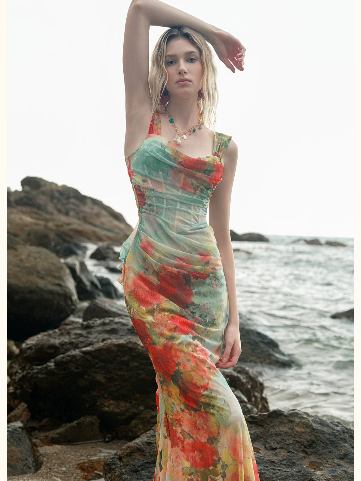 Ruched Mermaid Maxi Dress