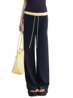 Contrast Waist Drawstring Pants