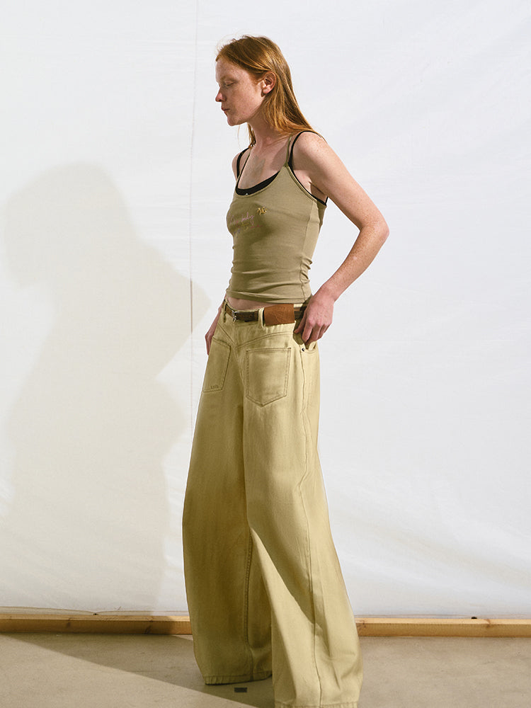 Vintage Washed Loose Casual Wide-Leg Pants