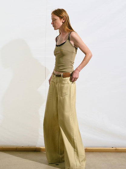 Vintage Washed Loose Casual Wide-Leg Pants