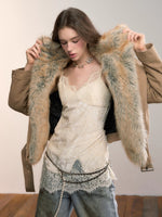 Gradient Faux Fur Cotton Coat