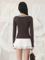 Lace Trim Polka Top