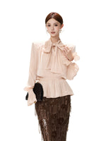 Bow Lantern Sleeve Blouse