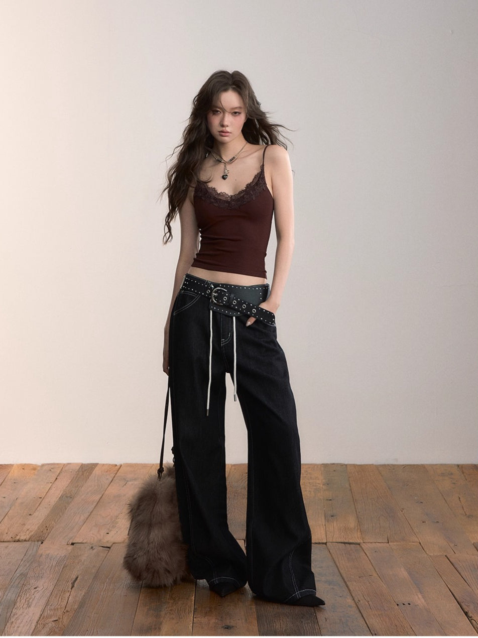 Original Wash Casual Wide-Leg Jeans